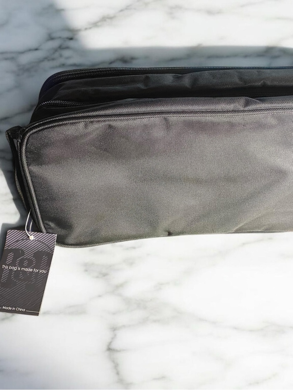Men's Black Double-Zip Toiletry Bag - Travel Dopp Kit